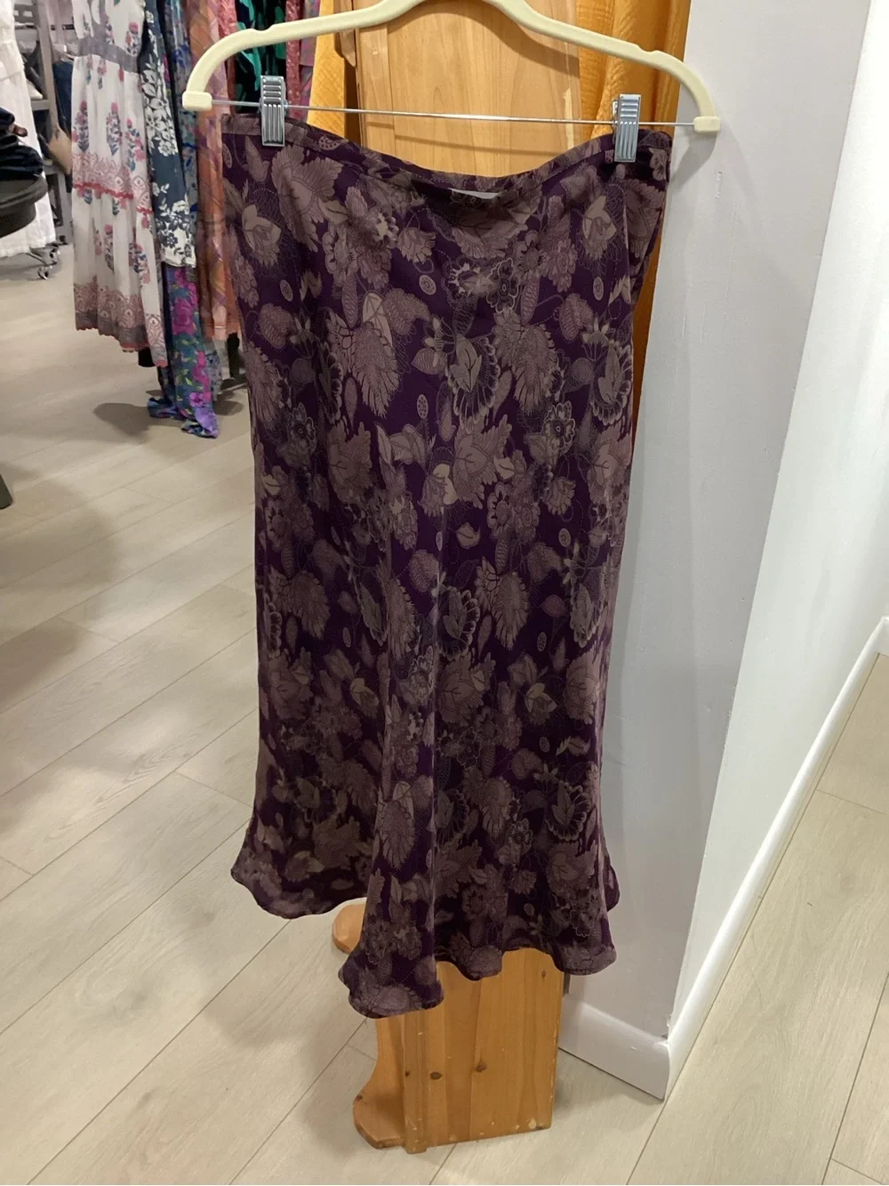 Kate Hill Plum Floral Maxi Skirt Size 8